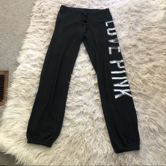 PINK Victoria's Secret Pants - Pink Victoria’s Secret black sweatpants